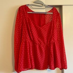 TORRID beautiful, long sleeve blouse with beautiful details.